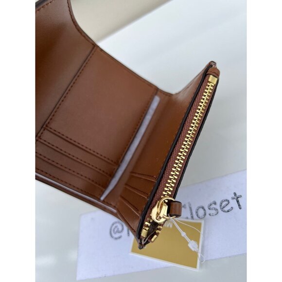 Michael Kors wallet carmen trifold medium leather purse vanilla - Picture 6 of 9